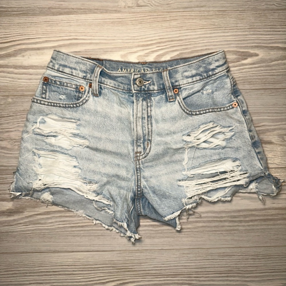 American Eagle Outfitters Light Blue
Distressed Denim Shorts - Size 2
